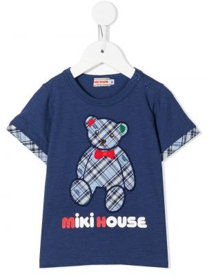 T-shirt con applique Miki House blu