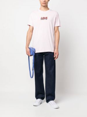 Bavlněné tričko s potiskem Viktor & Rolf růžové