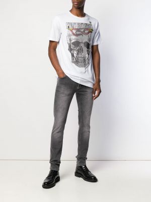 Tričko s kulatým výstřihem Philipp Plein bílé