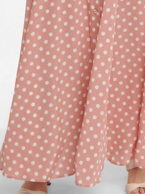 Копринена макси рокля на точки Caroline Constas розово