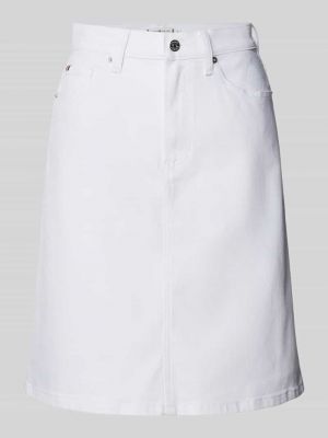 Spódnica jeansowa z kieszeniami Tommy Hilfiger biała