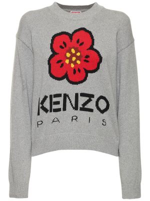 Вълнен пуловер Kenzo Paris бяло