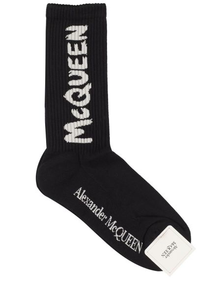 Calcetines de algodón Alexander Mcqueen negro