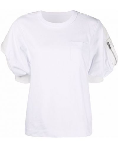T-shirt à manches bouffantes Sacai blanc
