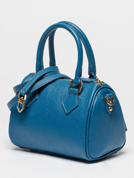 Кожаная сумка через плечо Pierre Cardin синяя