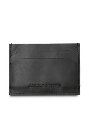 Kožená kožená peňaženka Jack&jones čierna