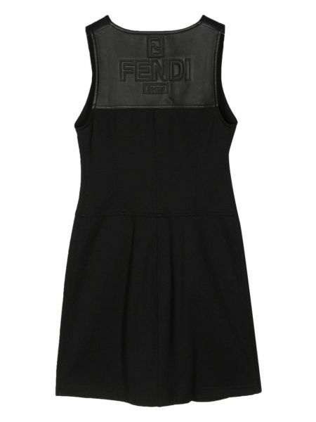 Sukienka bez rękawów skórzana Fendi Pre-owned czarna