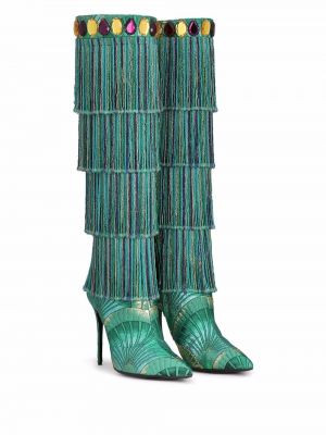 Gummistiefel mit fransen Dolce & Gabbana grün