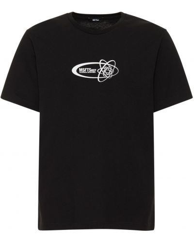 Koszulka bawełniana z nadrukiem Msftsrep czarna