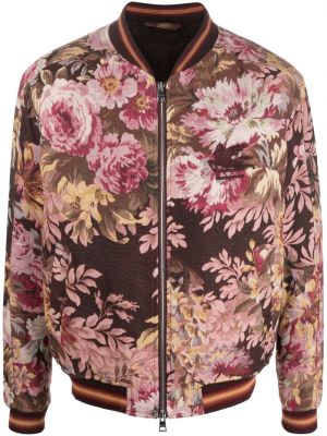 Bomber jakna z zadrgo s cvetličnim vzorcem s potiskom Etro