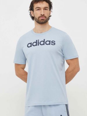 Pamučna majica Adidas plava