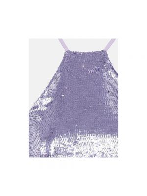 Mini vestido con bordado con la espalda descubierta con lentejuelas The Attico violeta