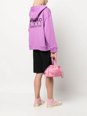 Hoodie aus baumwoll mit print Pinko lila