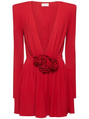 Jersey minikleid mit v-ausschnitt Magda Butrym rot