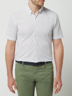 Koszula slim fit z krótkim rękawem Pierre Cardin biała