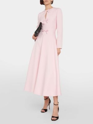 Midi haljina s mašnom Valentino ružičasta