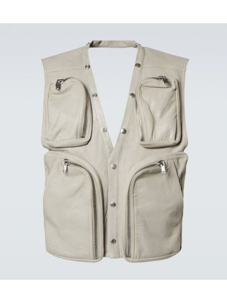 Lær vest Rick Owens beige