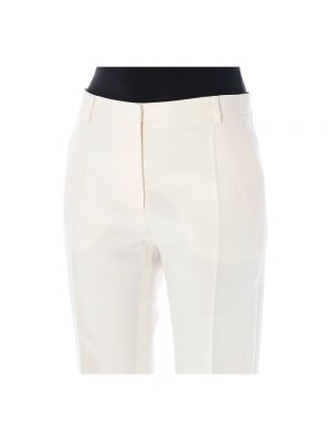 Pantalones rectos de crepé Valentino Garavani blanco