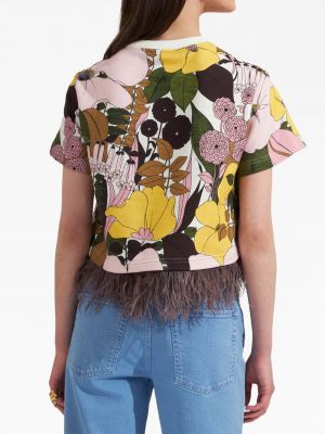 Květinové tričko s potiskem La Doublej fialové