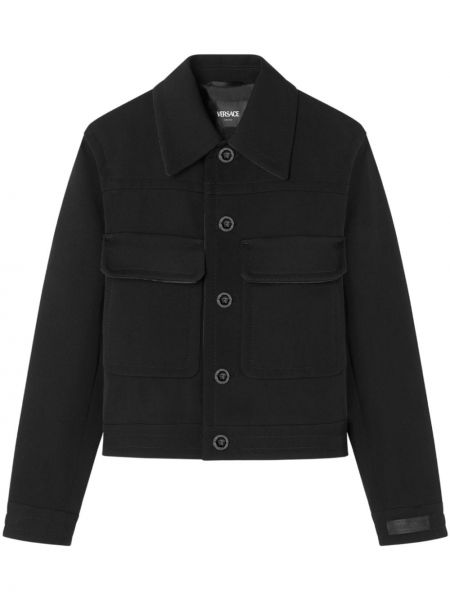 Μάλλινο παλτό Versace μαύρο