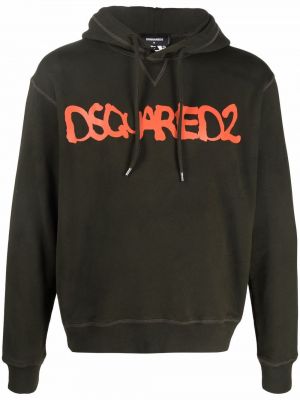 Hoodie con stampa Dsquared2 verde