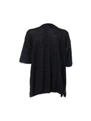 Blusa de lino de algodón de tela jersey Le Tricot Perugia negro