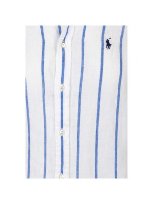 Camisa de lino a rayas manga larga Polo Ralph Lauren blanco