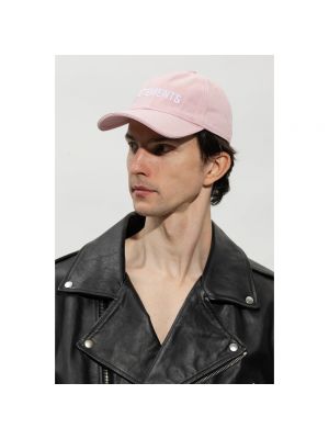 Gorra con bordado Vetements rosa