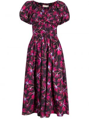 Sukienka w kwiatki z nadrukiem Ulla Johnson czarna