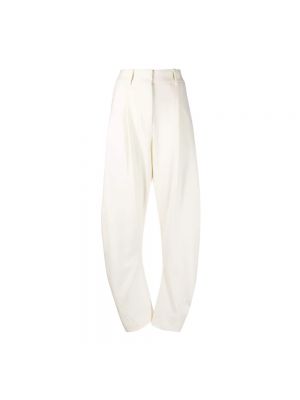 Białe proste spodnie bawełniane z nadrukiem relaxed fit Off-white