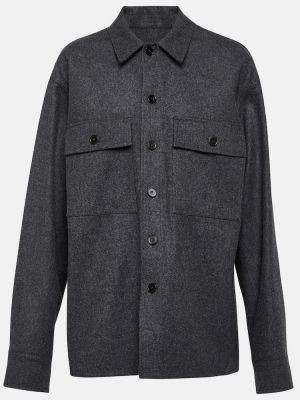 Camisa de lana de franela Jil Sander gris