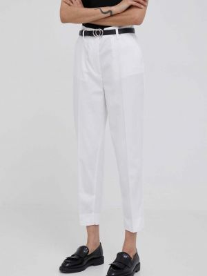 Cargo kalhoty s vysokým pasem Sisley bílé