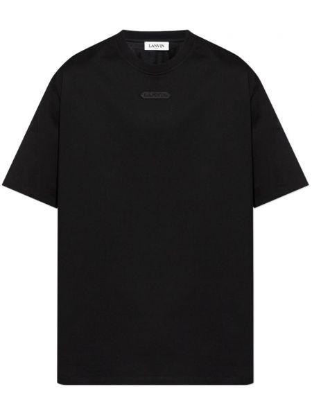 Βαμβακερή μπλούζα Lanvin μαύρο