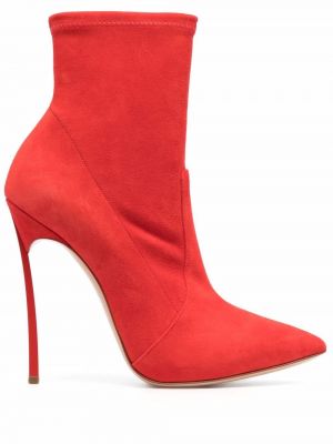 Bottines à talons à talon aiguille Casadei rouge