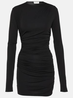 Czarna sukienka mini z dżerseju Saint Laurent