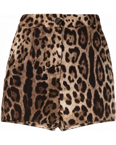 Pantalones cortos con estampado leopardo Dolce & Gabbana marrón