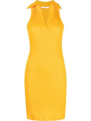 Bavlněné pletené šaty bez rukávů Helmut Lang - oranžová