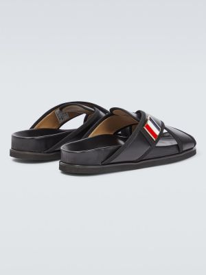 Kožené sandály Thom Browne černé