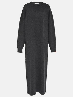 Vestido largo de cachemir con estampado de cachemira Extreme Cashmere gris