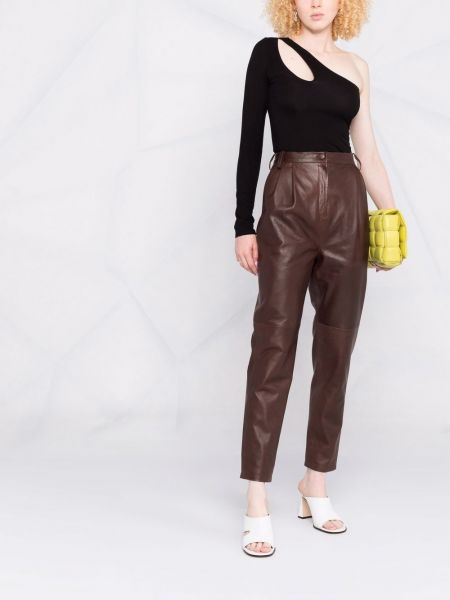 Pantalones de cintura alta Magda Butrym marrón