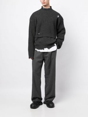 Vlněný svetr s oděrkami Ambush šedý