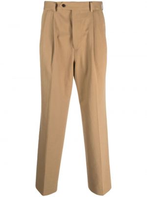 Bavlněné rovné kalhoty Auralee hnědé