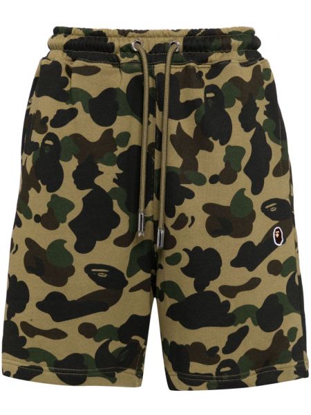 Shorts en coton à imprimé à imprimé camouflage A Bathing Ape® vert