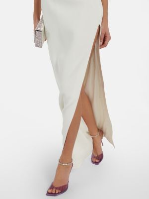 Sukienka długa w piórka David Koma biała