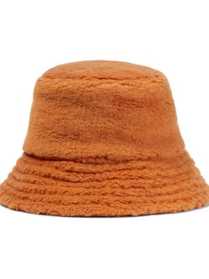 Jedwabny kapelusz z kaszmiru Loro Piana pomarańczowy