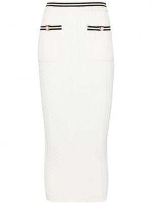 Pruhovaná midi sukňa Alessandra Rich biela