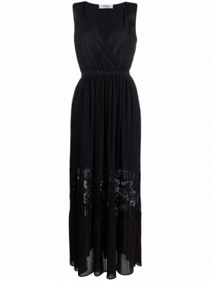 Кружевное ажурное платье макси на шнуровке Liu Jo, черный