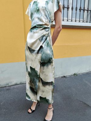 Атласное платье с эффектом тай-дай Zara