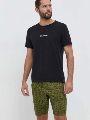 Pidžama s printom Calvin Klein Underwear zelena