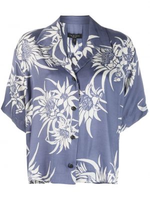 Риза на цветя с принт Rag & Bone синьо